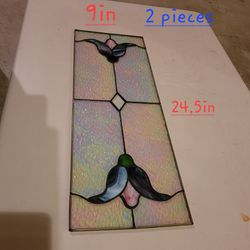 Stained Glass 9in x 24.5in 2 Pieces 