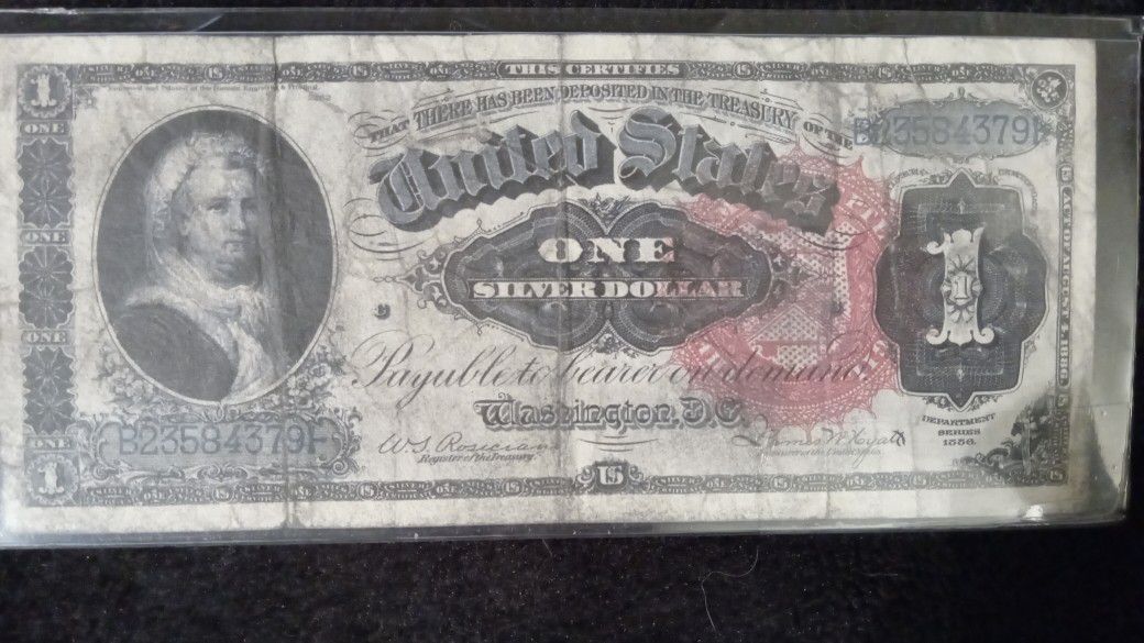 1886 Silver Certificate,  Large Size "Martha" $1 Note