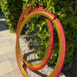 Gold 700c Wheel Set (Fixed / Free 16t COG)