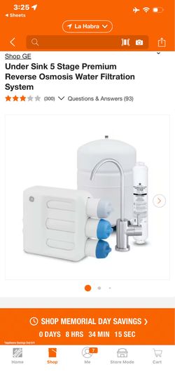 Shop GE Under Sink 5 Stage Premium Reverse Osmosis Water Filtration System