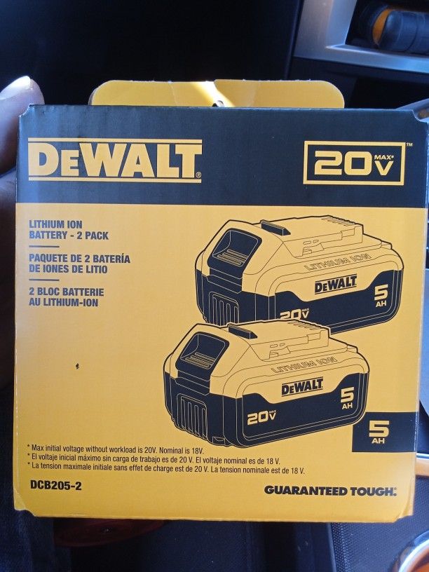 DEWALT 5ah Batteries 2 Pack