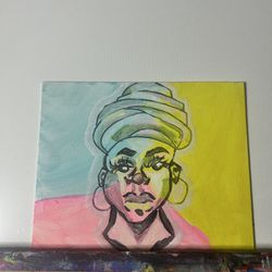 8x10 Abstract Portrait Painting 