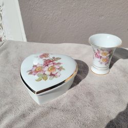 Heart Shaped Box With Matching Vase
