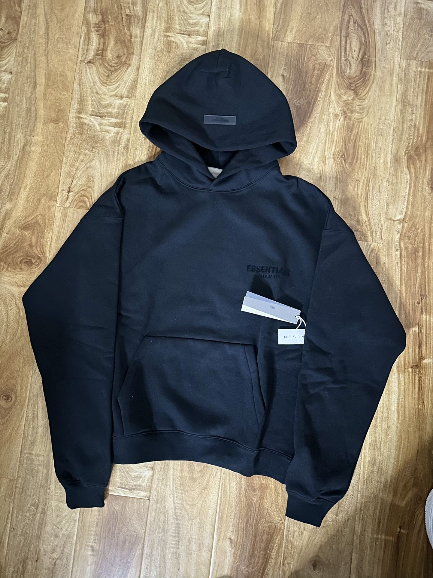 Essentials Hoodie Stretch Slim ( Black )