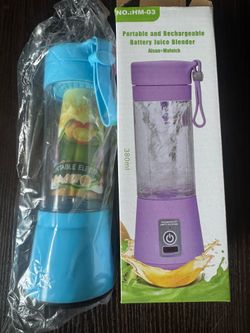 Portable Mini Blender Juicer Smoothies and Juicer USB Charger Blue NEW