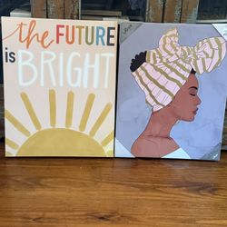 ✨Aesthetic Wall Art Bundle | Afro Girl + Inspo Quote | Brand New