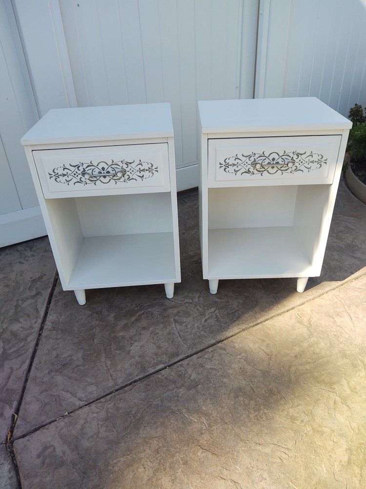 White Nightstands Side Tables