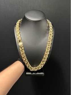 Big 14K Gold filled Versace border chino link chain