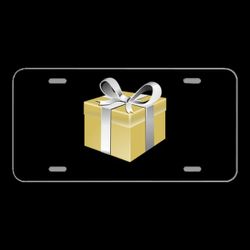 License Plate Novelty Car Front Present Gift Gold Bow Christmas