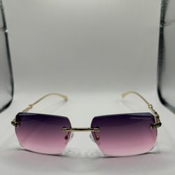 Chrome Style Hearts Pink Tinted Shades