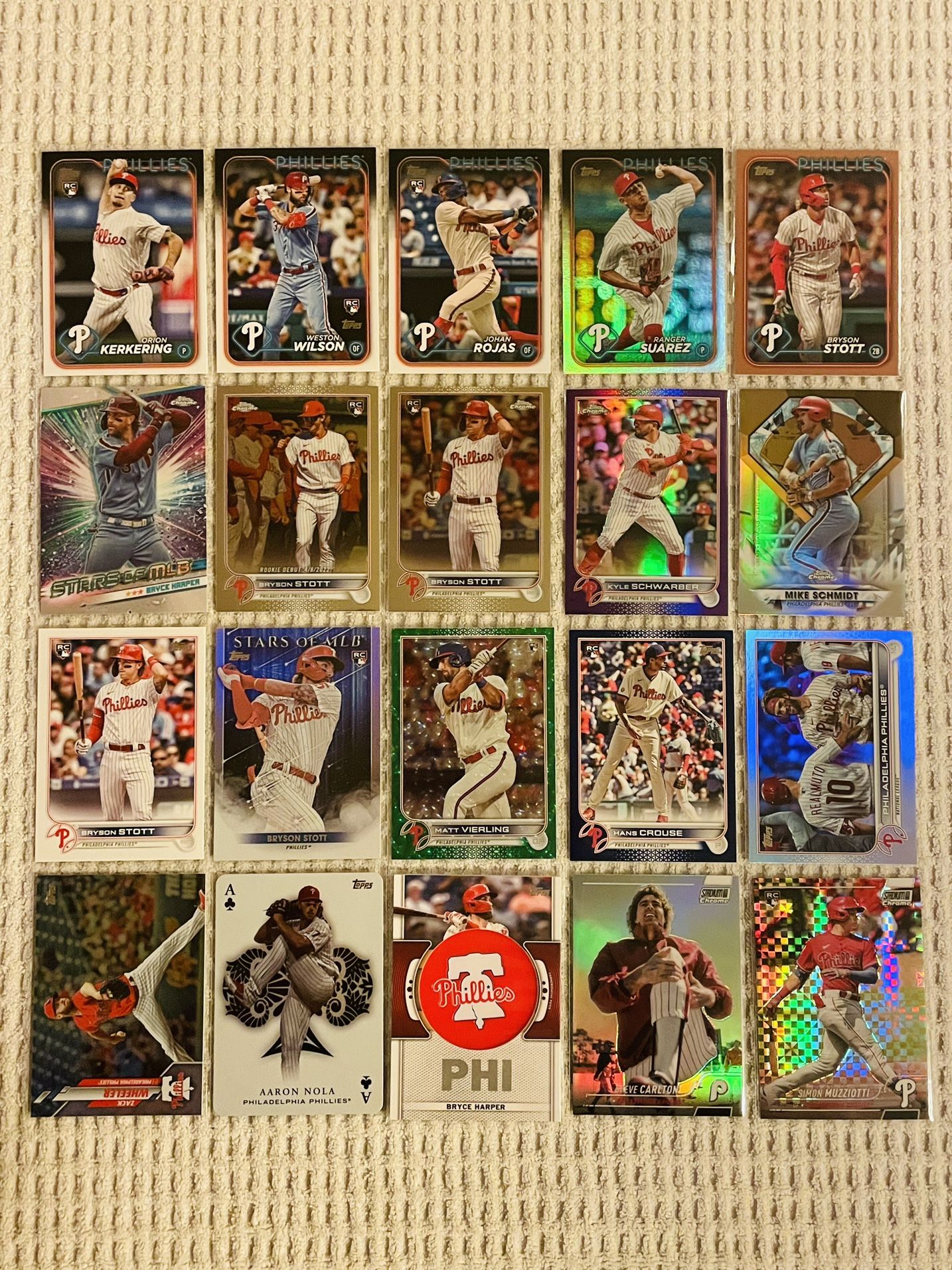 Philadelphia Phillies 40 Card Baseball Lot! Rookies, Prospects, Refractors, Prizms, Relics, Short Prints, Variations & More!