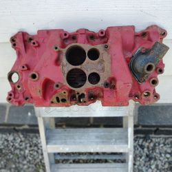 UP FOR SALE   CHEVY  350 INTAKE MANIFOLD NEEDS CLEANING  AS IS , SEE PICS FOR REFERENCE 