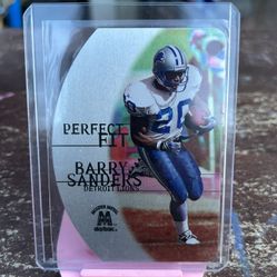 2000 Barry Sanders Skybox Metal Perfect Fit Die Cut🔥