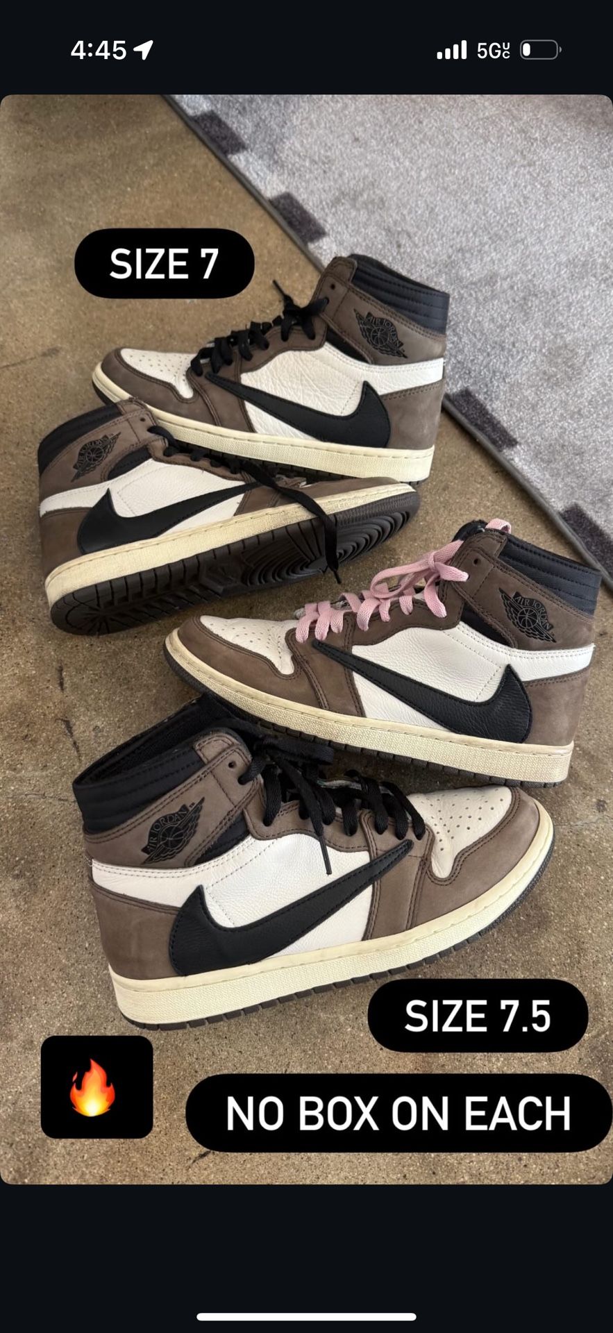 Jordan 1 Mocha Size 7 & 7.5