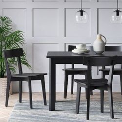 Project 62 Bombelli Black Modern Dining Table With Extension Leaf Home Furniture