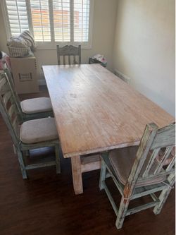 Teak table and bench