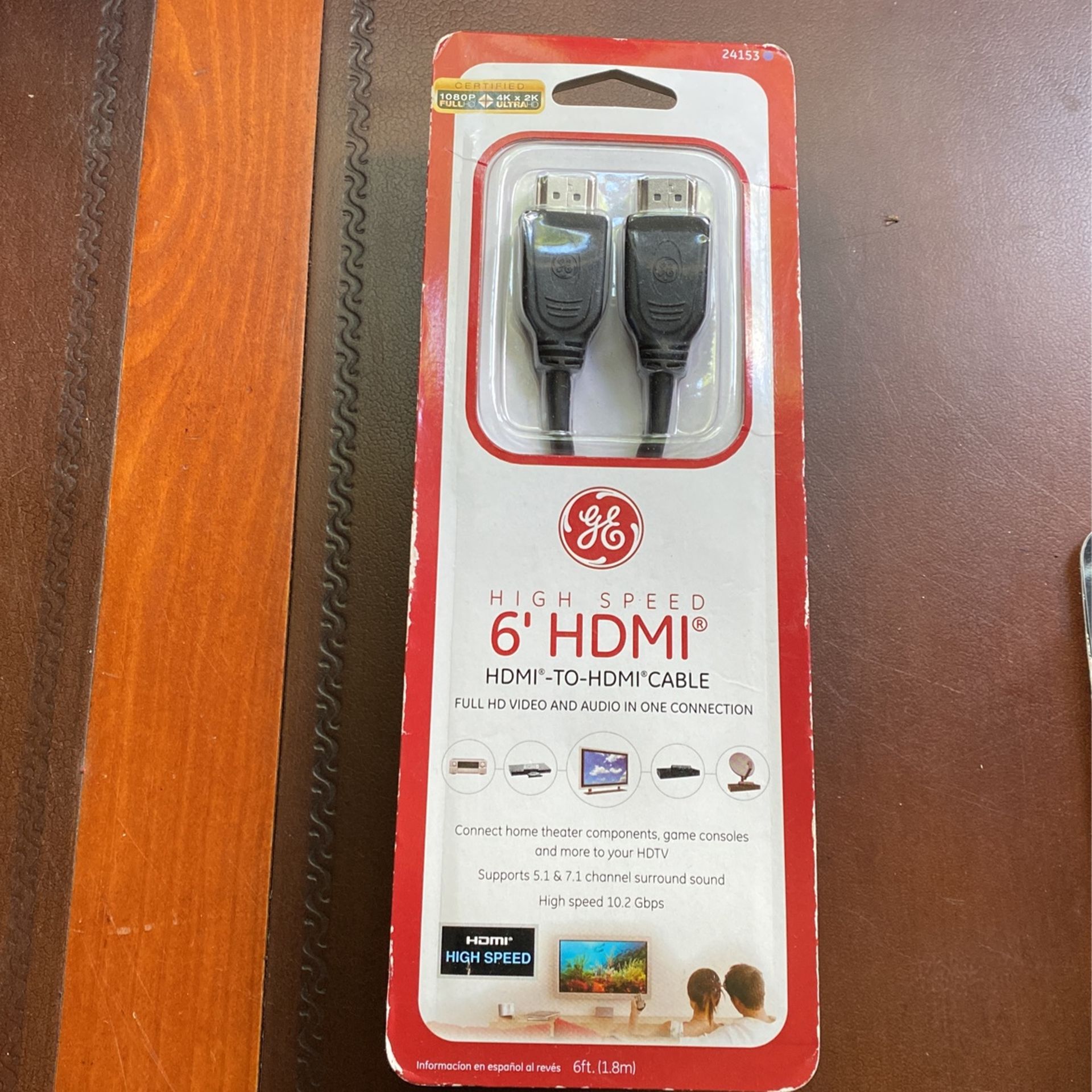 GE High Speed 6’ HDMI To HDMI Cable 