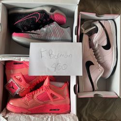 DS Nikes - SB Dunk Low Pink Box, Kobe 10 Mambacurial And Jordan 4 Hot Punch