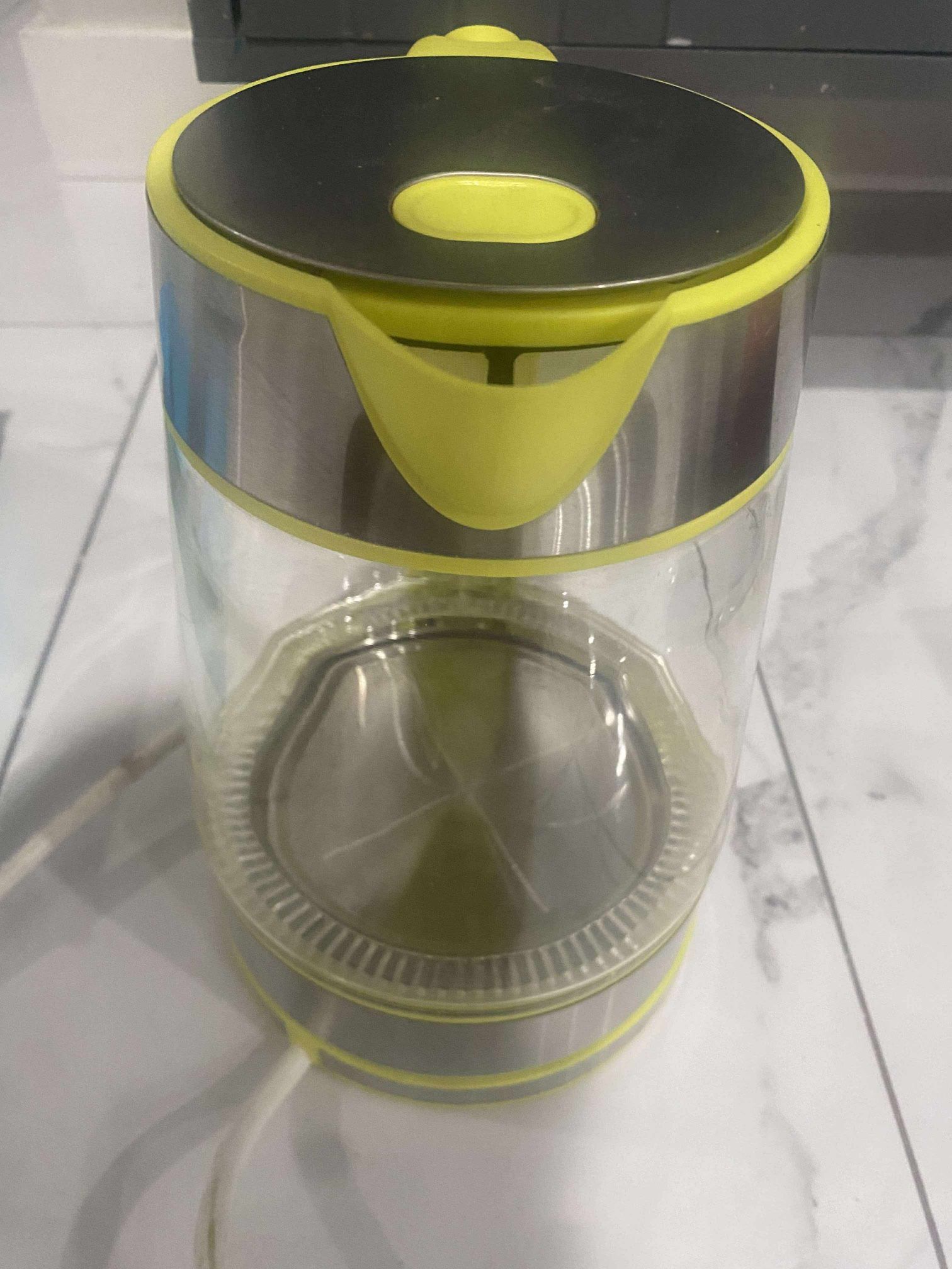 Peach Street Electric Glass Kettle 1.7L – Yellow –Stay-Cool Handle