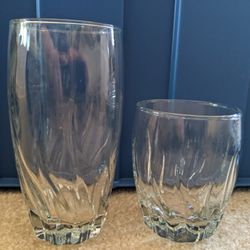 Tall and Short Matching Glass Tumblers