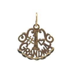 Woman’s Ladies 14k Yellow Gold #1 Grandma Charm Pendant for Necklace GP3110365