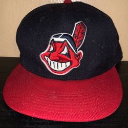 Cleveland Indian's Navy And Red Fitted Hat