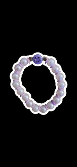 "Choose Happy" Lavender & Pearl Heishi Stack Bracelet