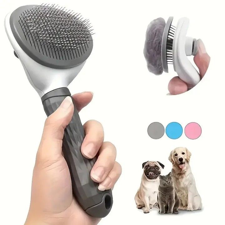 PET BRUSH WITH REMOVAL BUTTON