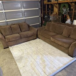 Couch And Love Seat  ( With Rug )