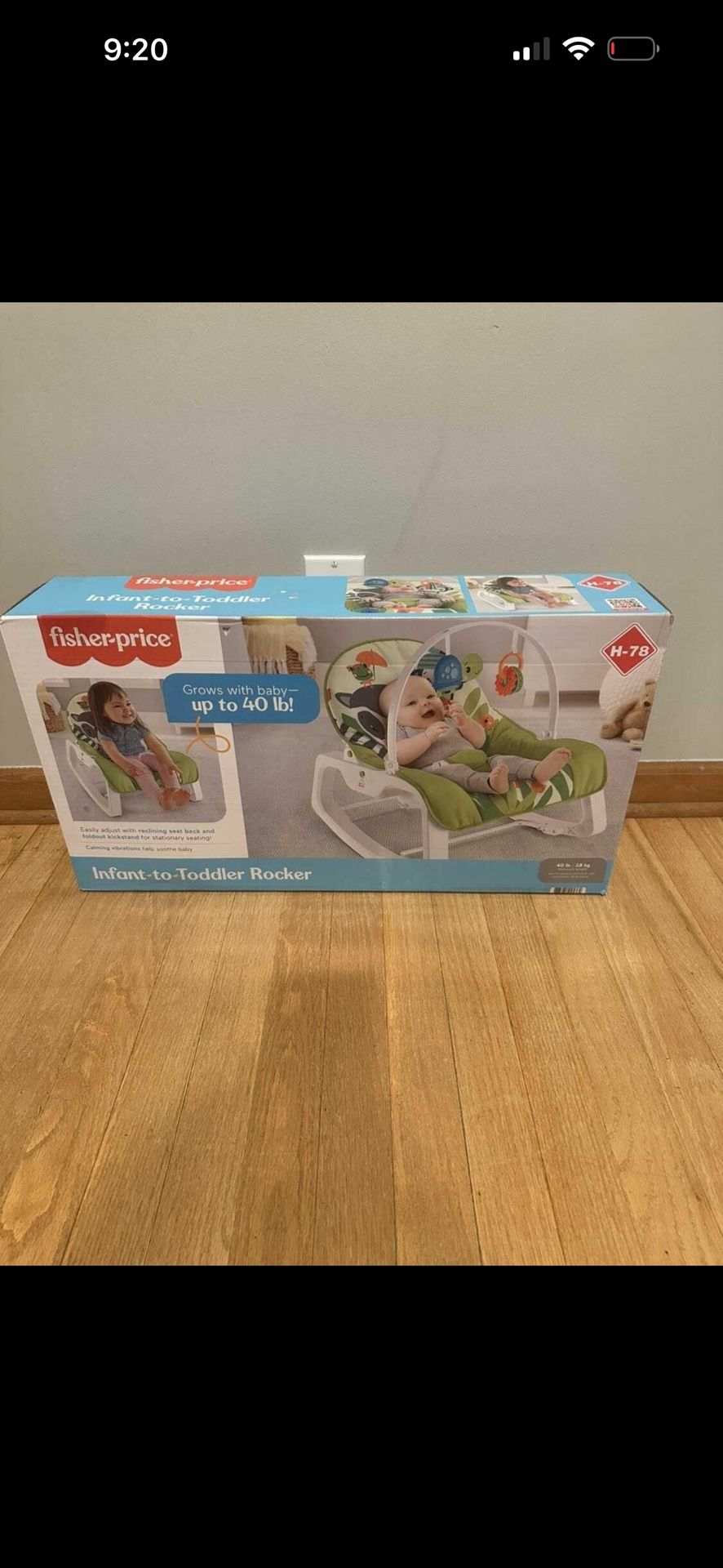 Fisher-Price Infant-to-Toddler Rocker Seat with Vibrations and Removable Toy Bar. Brand new