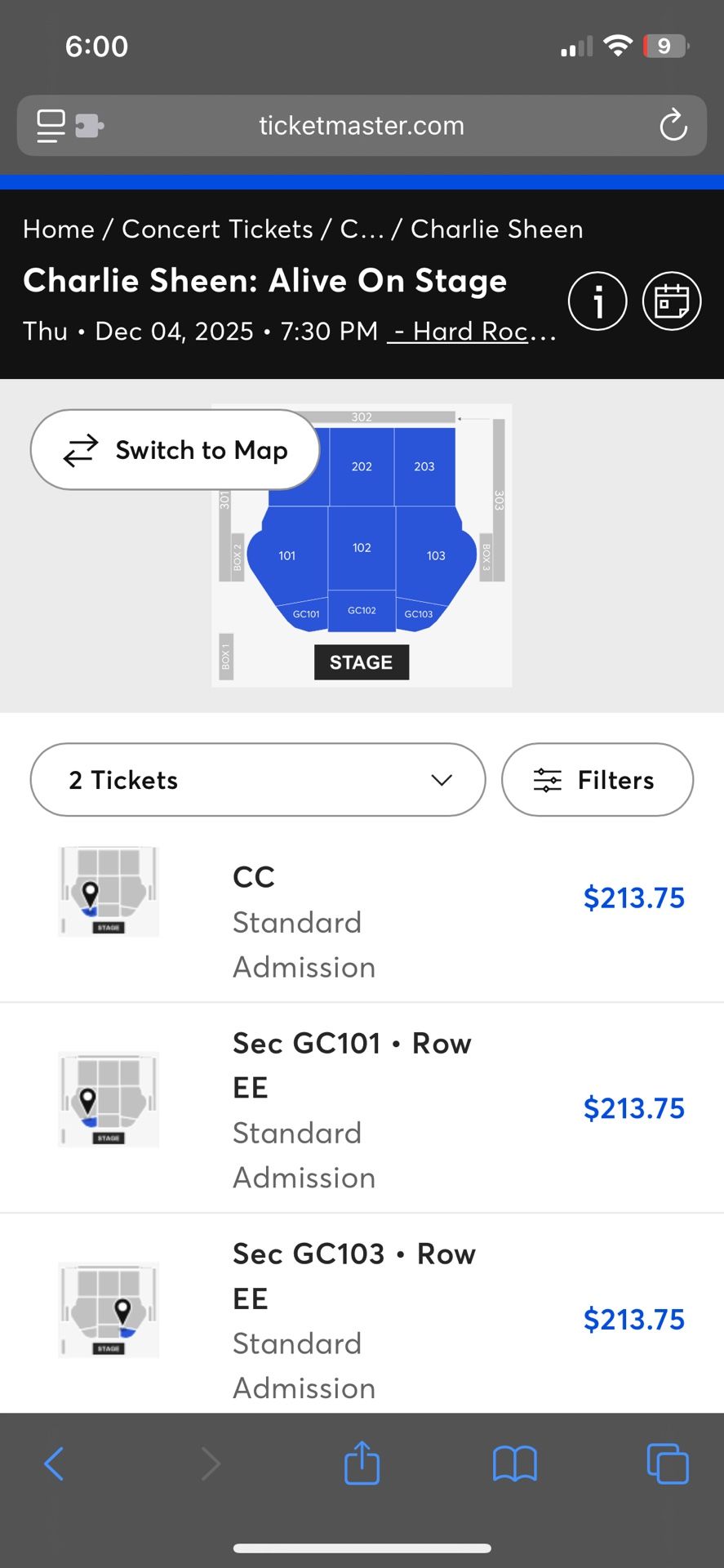 Charlie Sheen Tickets