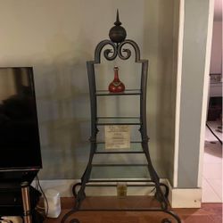  Unique Iron Tower, Glass Shelves 
