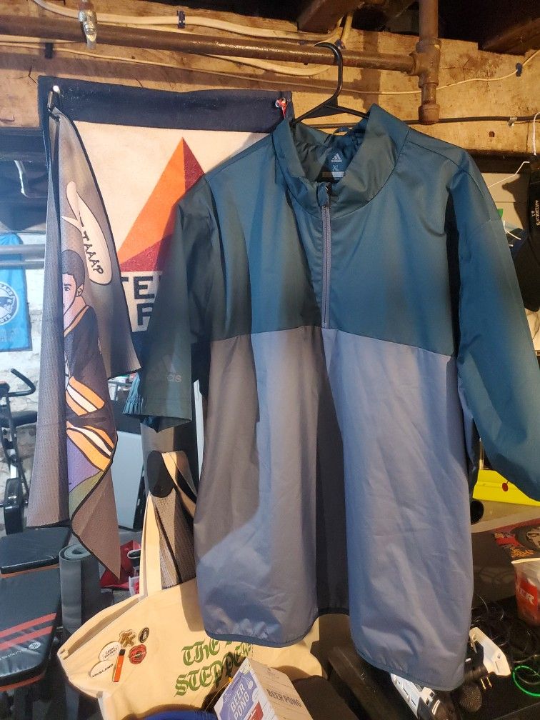 Adidas GOLF windbreaker Short Sleece Size XL Blu