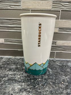 Starbucks HOT AIR BALLOON Ceramic 12oz Coffee Travel Tumbler 2014