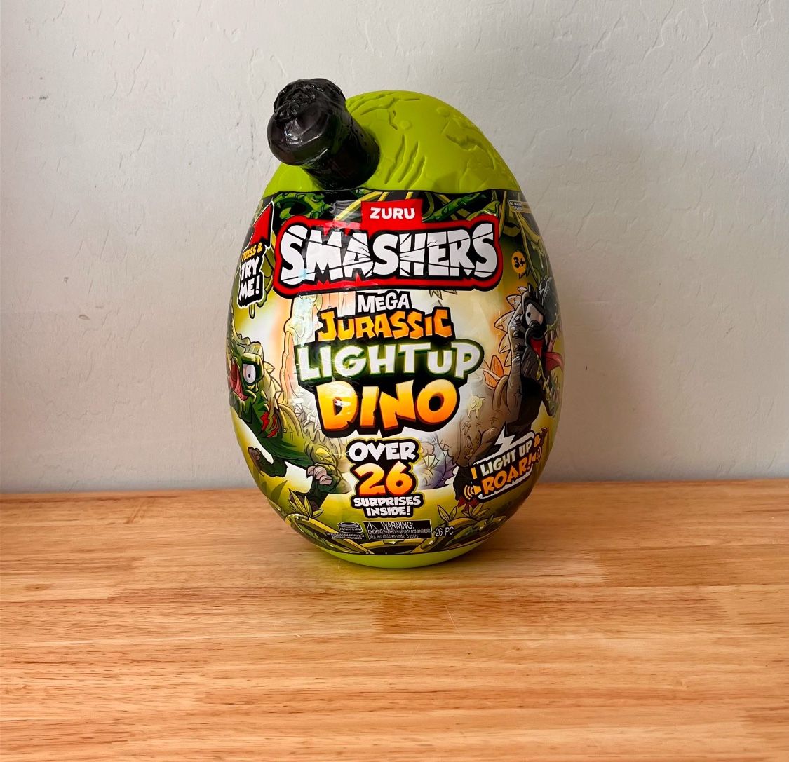 Smashers Mega Jurassic Light up Dino Egg by ZURU T-Rex or Spino Dinosaur You