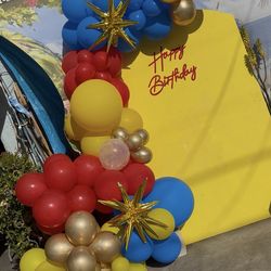 Balloon Garland and Backdrop