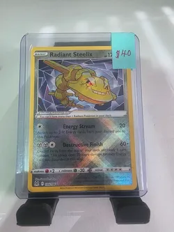 Pokemon TCG Radiant Steelix 124/196 Sword & Shield Lost Origin Holo Card