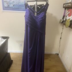 Bill Levkoff Bridesmaid Size 14 Purple Strapless Long Maxi Formal Gown