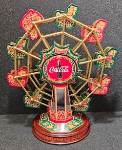 Vintage Coca Cola Franklin Mint Collectable Wind-Up Musical Ferris Wheel