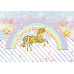 Backdrop Rainbow Magical for Girl Birthday 