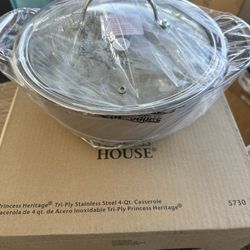 Cacerola Nueva En Caja 4 Qt Tri Ply