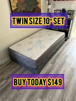 NEW TWIN SIZE 38x75” MATTRESS AND BOX SPRING-2pcs