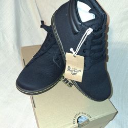 Dr. Martens Men's Size 8 Maleke Twill Black Canvas Shoes New In Box