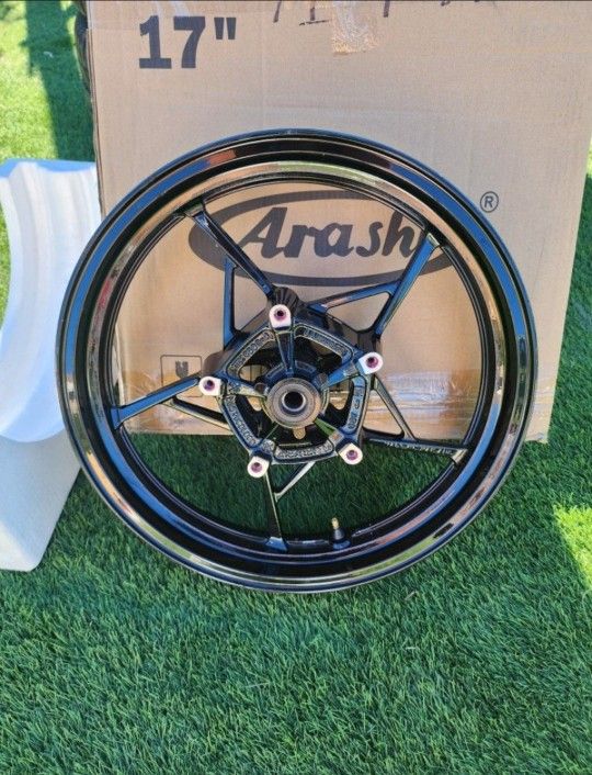 Gloss Black Front Wheel Rim Compatible with Kawasaki Ninja 500 5QOR Z500 SE 2024-2025