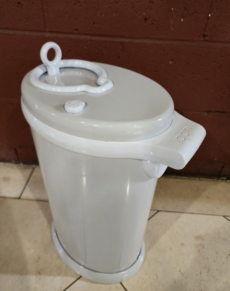 Ubbi Stainless Steel Baby Diaper Pail Grey White