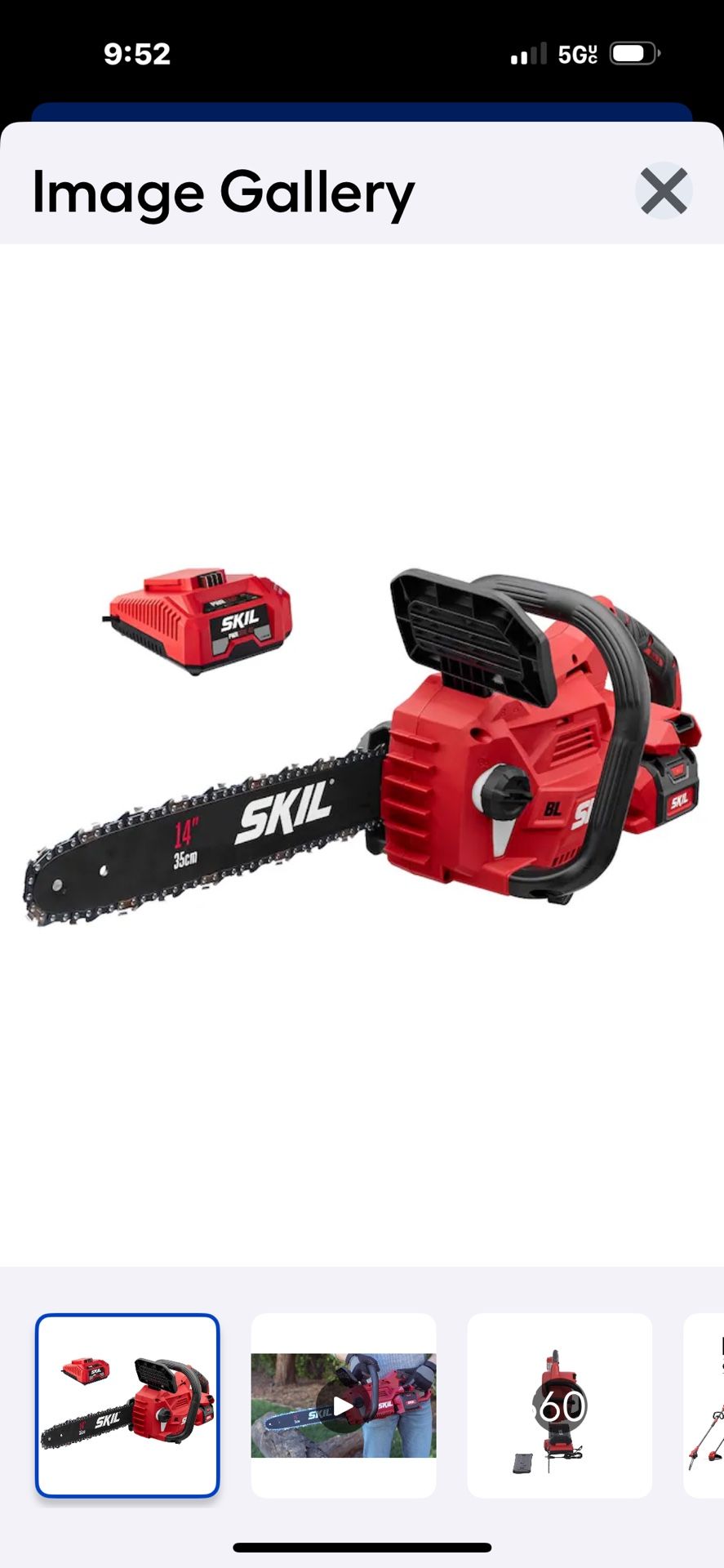 40 Volt 14-in Battery 2.5 Ah Chainsaw Battery Include