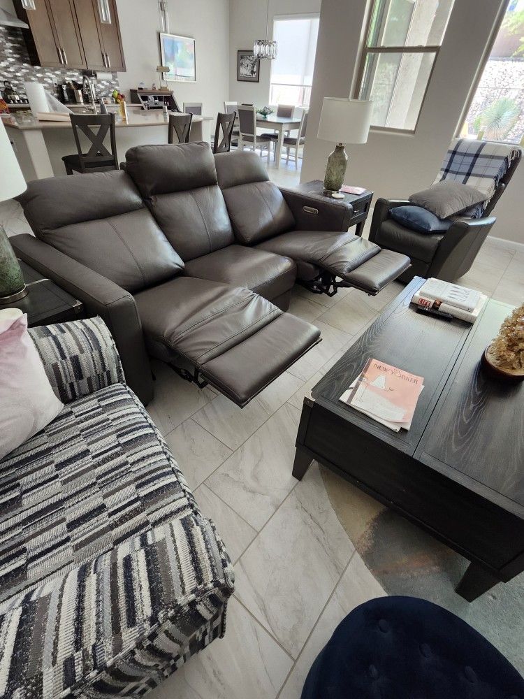 Reclining Leather Couch