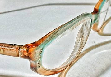 Moschino Italian women's eyeglass frames in retro mid century style in sea green sparkle plastic