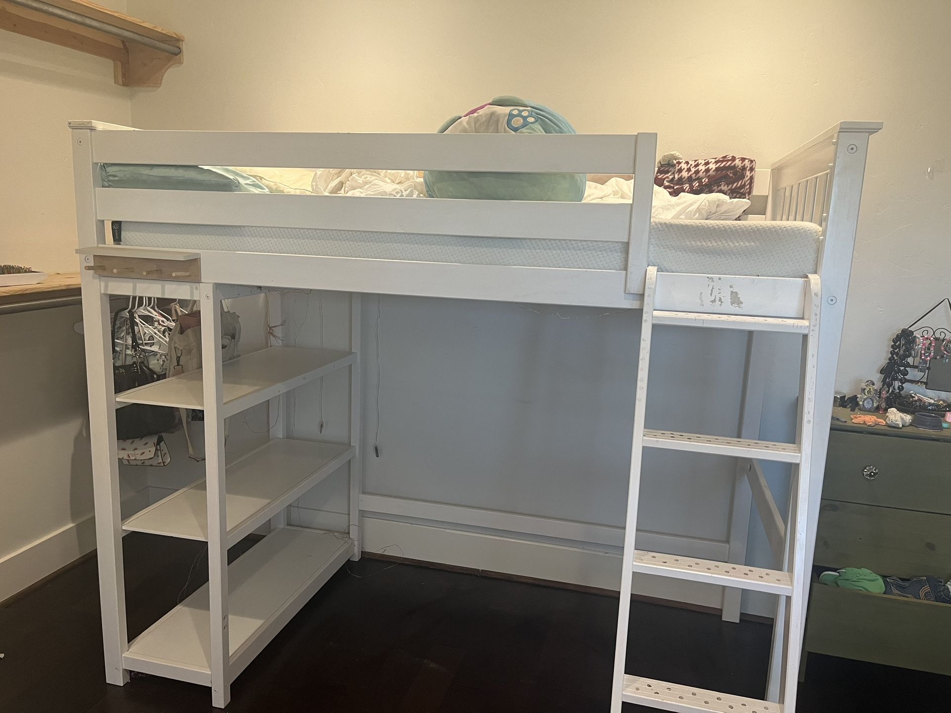 White Twin Loft Book Shelf Under