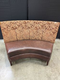 Curved Paisley Upholstered Settee